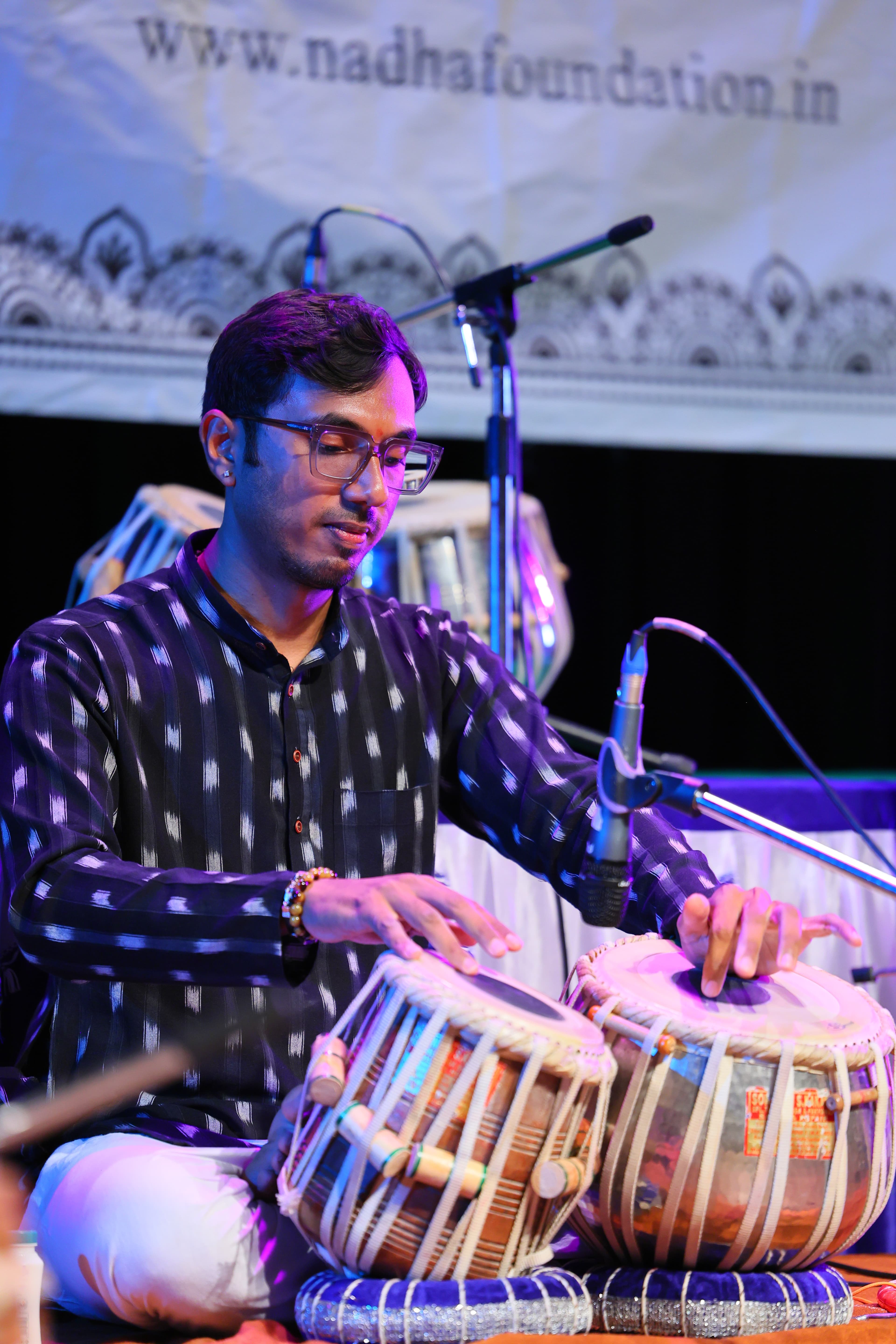 Kaushik Bhat performing Tabla